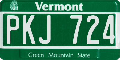 VT license plate PKJ724