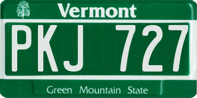 VT license plate PKJ727