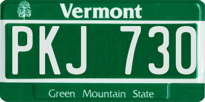 VT license plate PKJ730