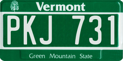 VT license plate PKJ731