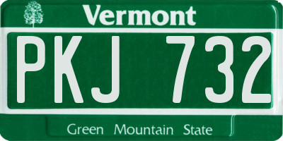 VT license plate PKJ732