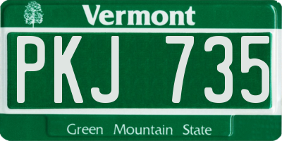 VT license plate PKJ735