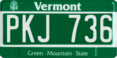 VT license plate PKJ736