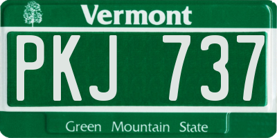 VT license plate PKJ737