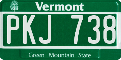 VT license plate PKJ738