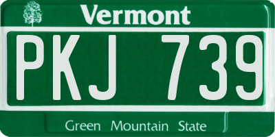 VT license plate PKJ739