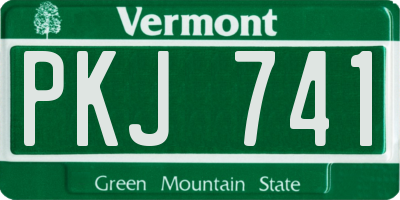 VT license plate PKJ741