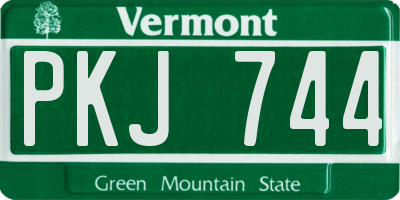 VT license plate PKJ744