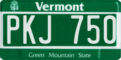 VT license plate PKJ750