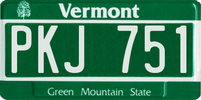 VT license plate PKJ751
