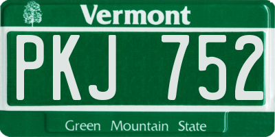 VT license plate PKJ752
