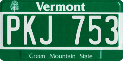 VT license plate PKJ753