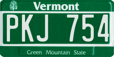 VT license plate PKJ754