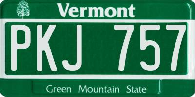 VT license plate PKJ757