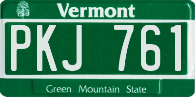VT license plate PKJ761