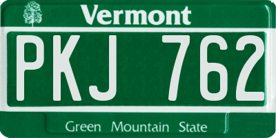 VT license plate PKJ762
