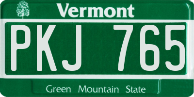 VT license plate PKJ765
