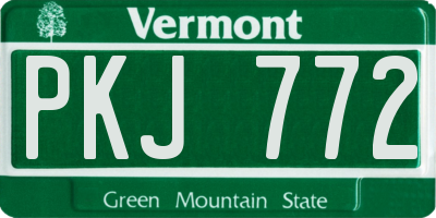 VT license plate PKJ772