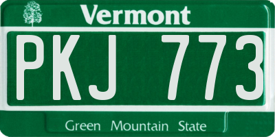 VT license plate PKJ773