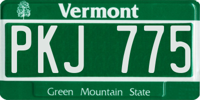 VT license plate PKJ775