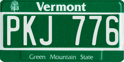 VT license plate PKJ776