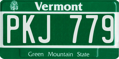 VT license plate PKJ779