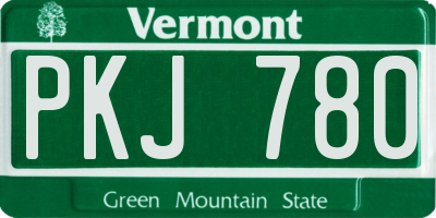 VT license plate PKJ780