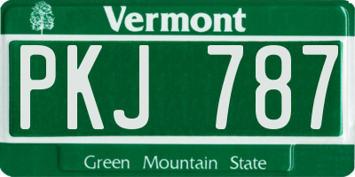 VT license plate PKJ787