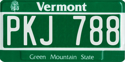 VT license plate PKJ788