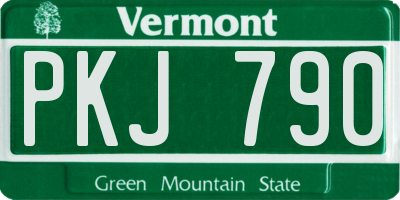 VT license plate PKJ790
