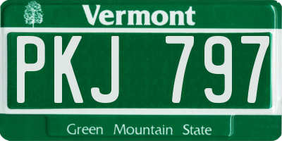 VT license plate PKJ797