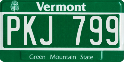 VT license plate PKJ799
