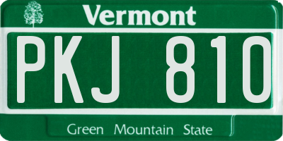 VT license plate PKJ810