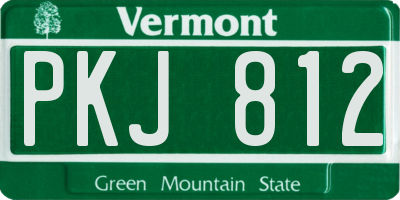 VT license plate PKJ812