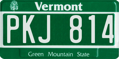 VT license plate PKJ814