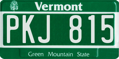 VT license plate PKJ815