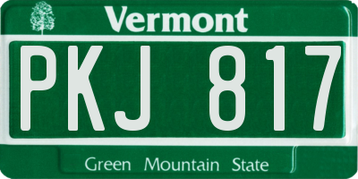VT license plate PKJ817