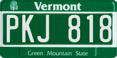 VT license plate PKJ818