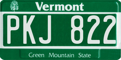 VT license plate PKJ822