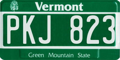VT license plate PKJ823
