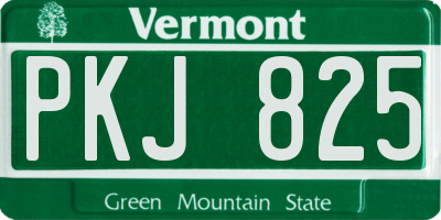 VT license plate PKJ825