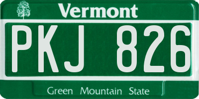 VT license plate PKJ826