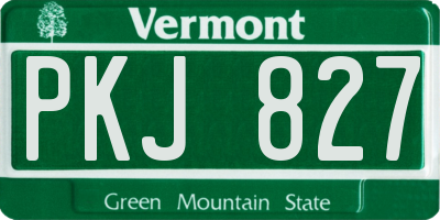 VT license plate PKJ827