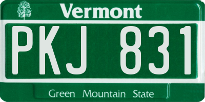 VT license plate PKJ831