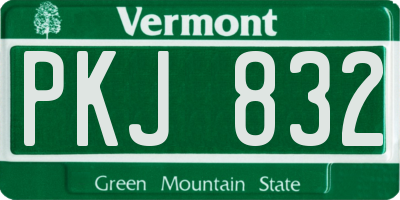 VT license plate PKJ832