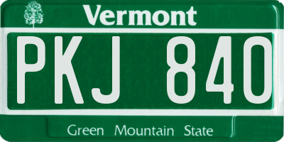 VT license plate PKJ840