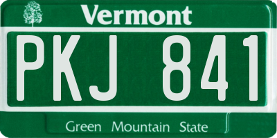 VT license plate PKJ841