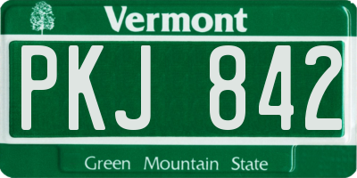 VT license plate PKJ842