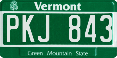 VT license plate PKJ843