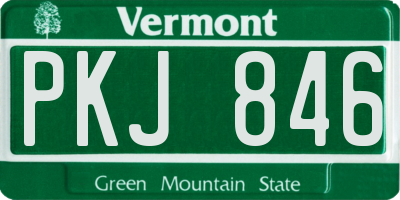 VT license plate PKJ846
